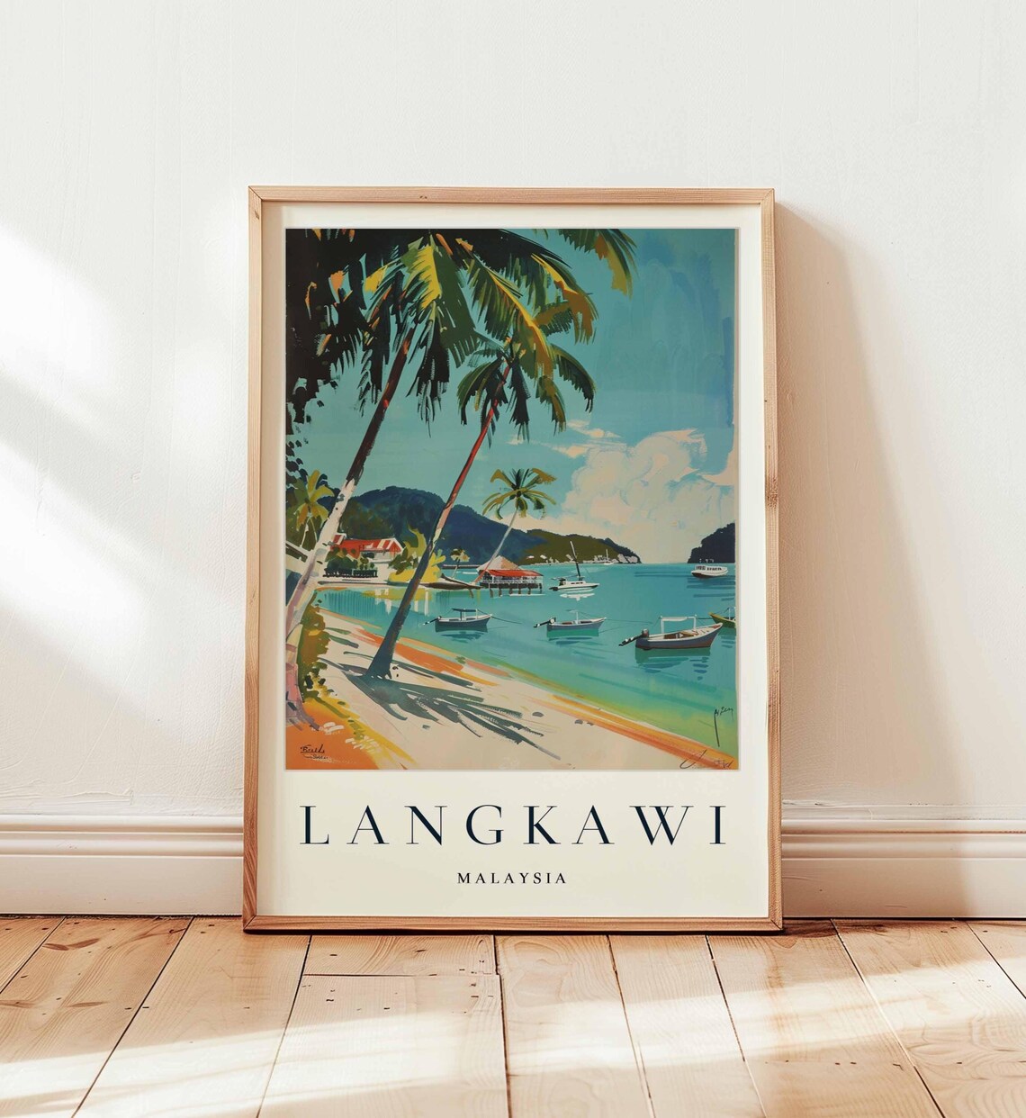 Langkawi Malaysia Travel Poster, Tropical Island Art Print