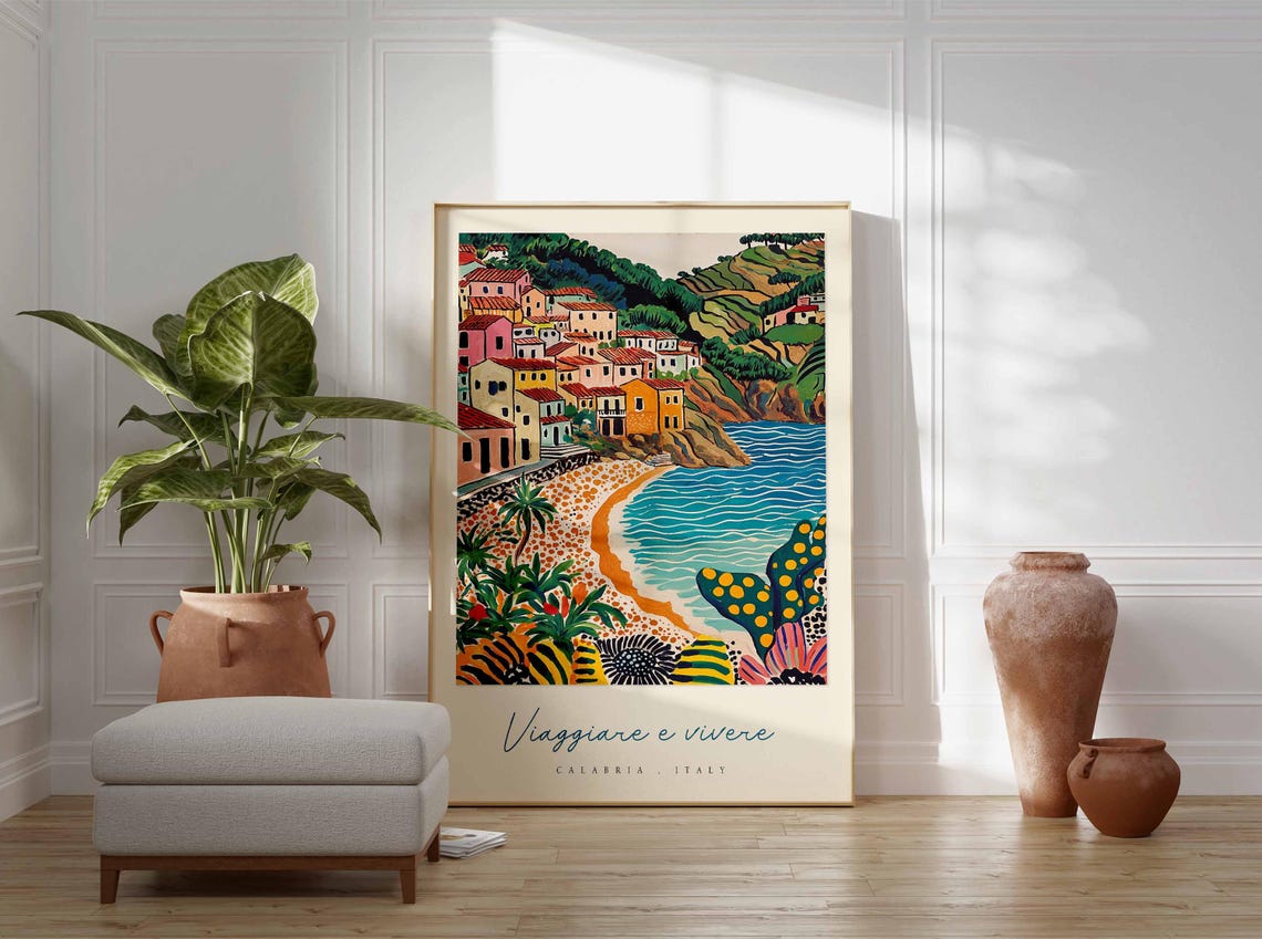Calabria Poster Calabria Travel Print Calabria Travel Art Calabria Wall Art Italy Art Italy Travel Decor Italian Travel Gift - Image 3