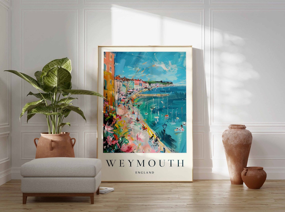 Weymouth Poster Weymouth Travel Print England Wall Art British Travel Print United Kingdom Decor Weymouth Gift Weymouth Travel Poster - Image 3