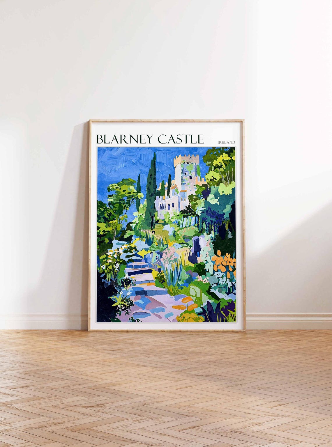 Blarney Castle Ireland Flower Gardens Colorful Painterly Poster - Image 3