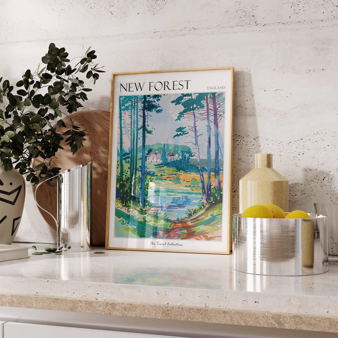 New Forest Poster England Travel Poster Countryside Poster English Countryside New Forest Travel Print Countryside Travel Print - Image 3