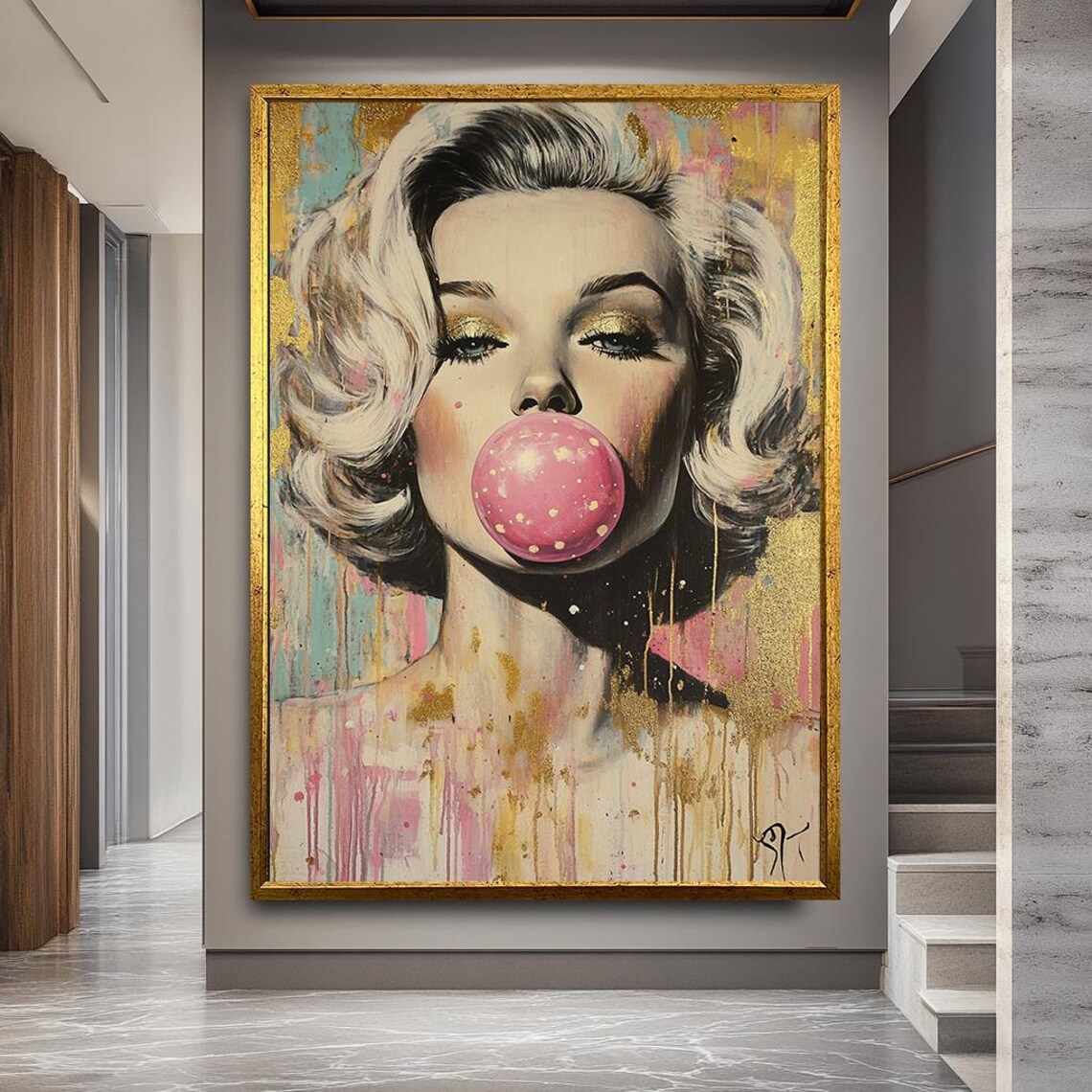 Marilyn-Inspired Glam Pop Portrait Art Print