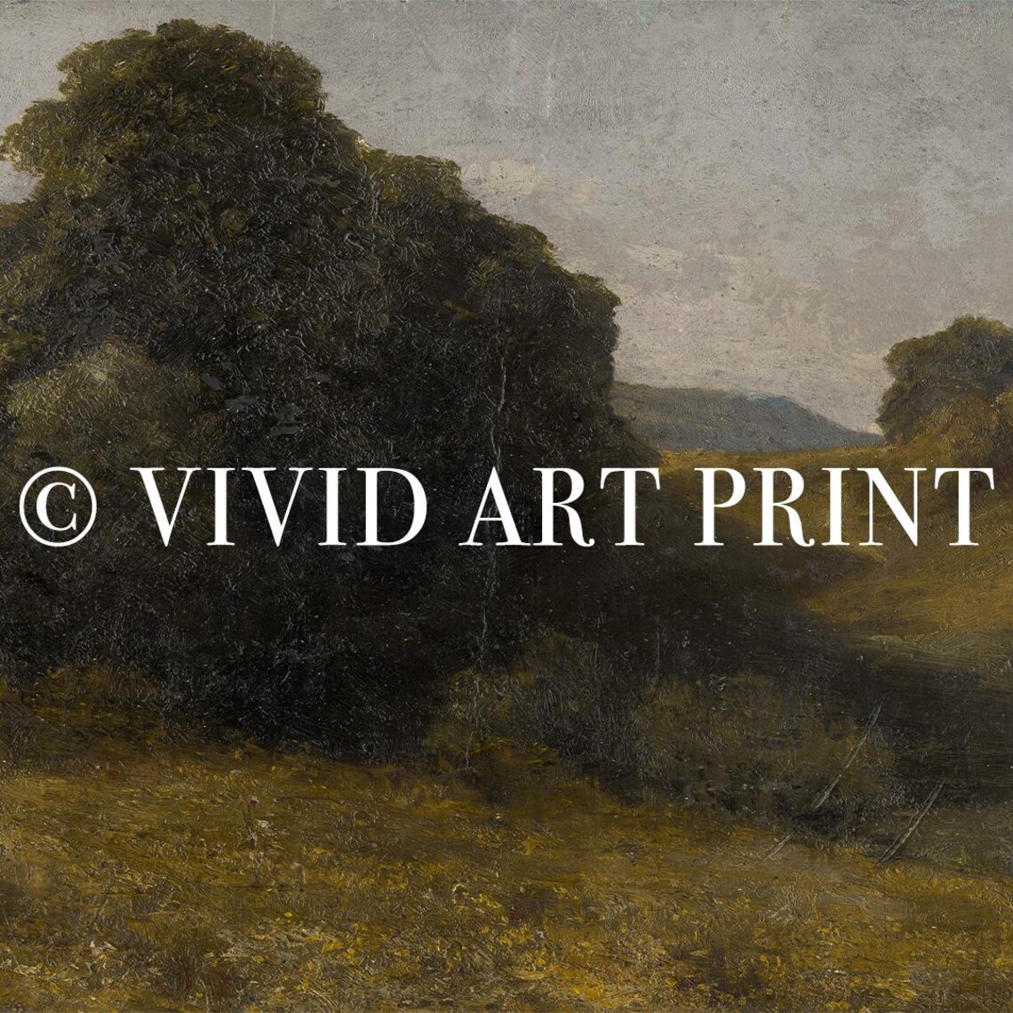 Antique Landscape, Vintage Rustic Cottage Core Art Print - Image 4
