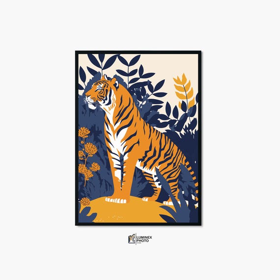 Abstract Tiger Photography Print Scandinavian Wall Art Downloadprintable Modern Dcor