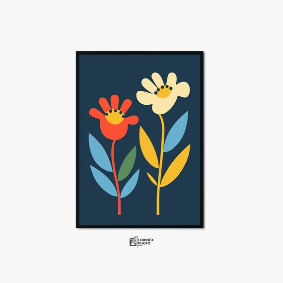 Abstract Floral Illustration Art Print, Scandinavian