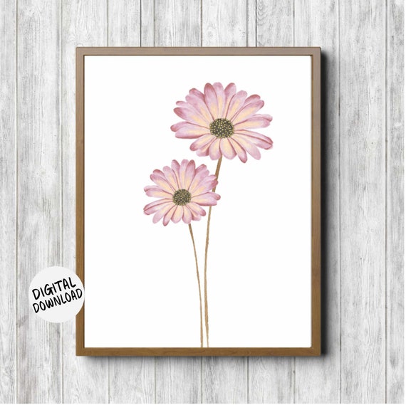 Gerbera Daisies Nursery Girls Room Art Print