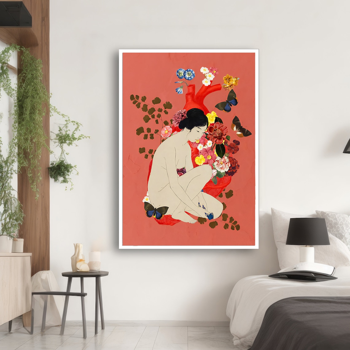 Elegant Nude Woman With Flowers And Butterflies - Image 2