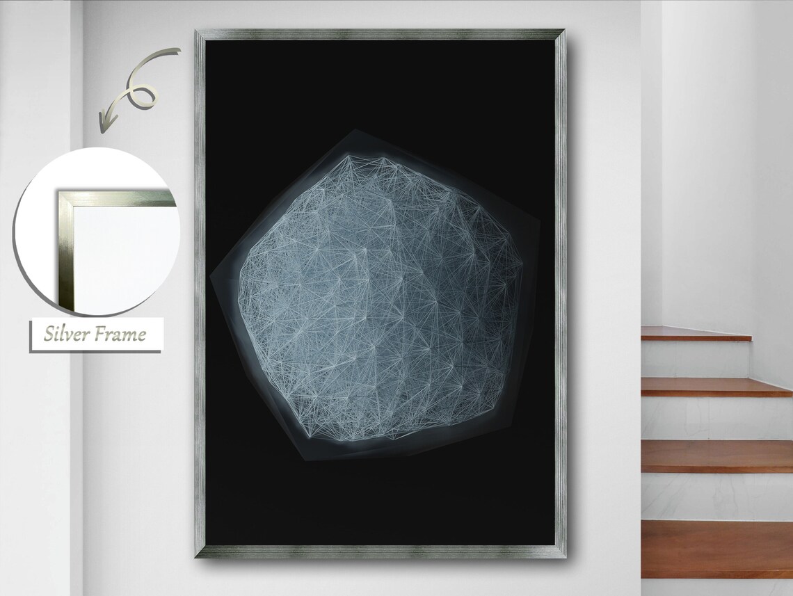 Metallic Symbols, Abstract Plate Painting - Image 2