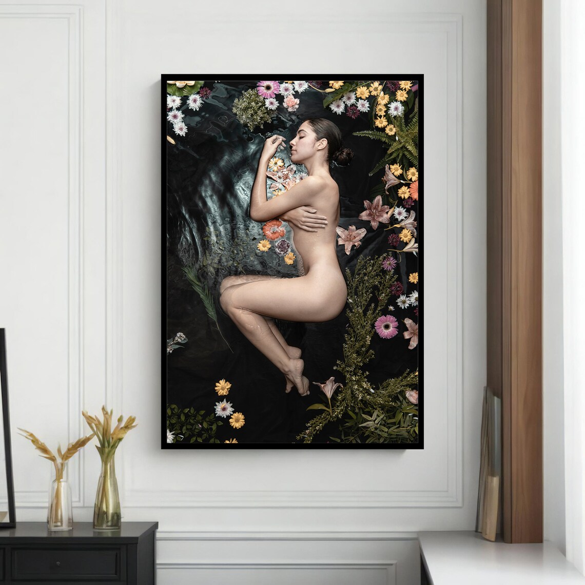 Serene Nude With Flowers, Nature Inspired Gift - Image 4