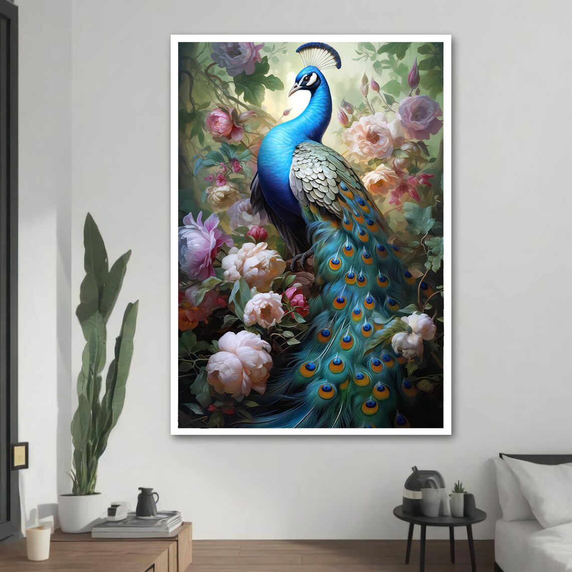 Majestic Peacock Painting, Elegant Animal Art - Image 2