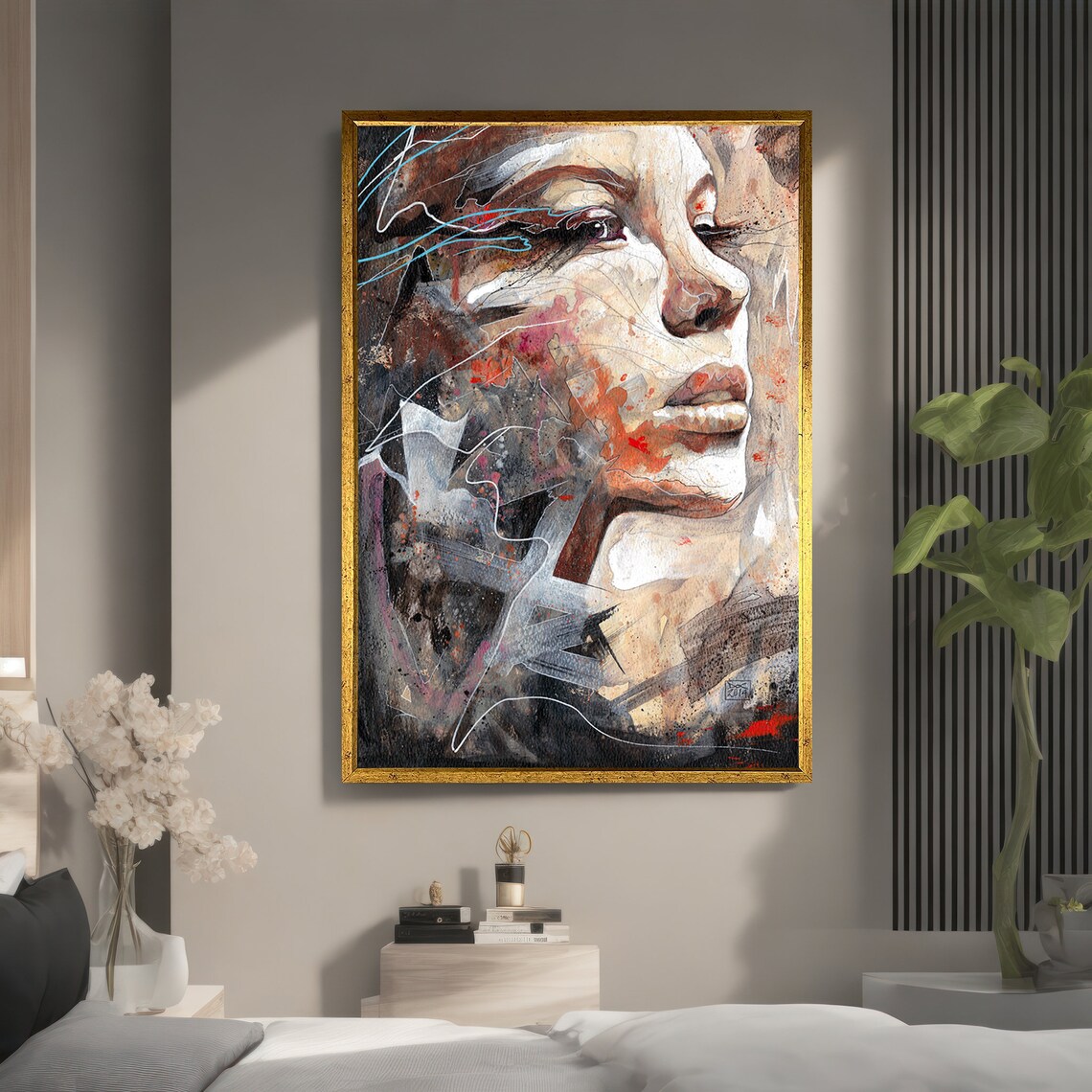 Woman Portrait Painting, Abstract Portrait Artwork - Image 5