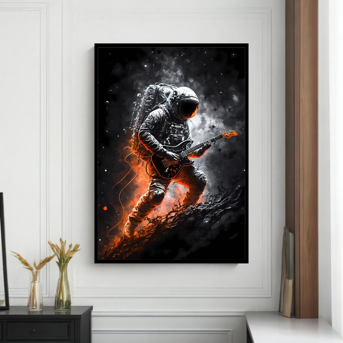 Astronaut Playing - Contemporary Travel Poster - Image 4