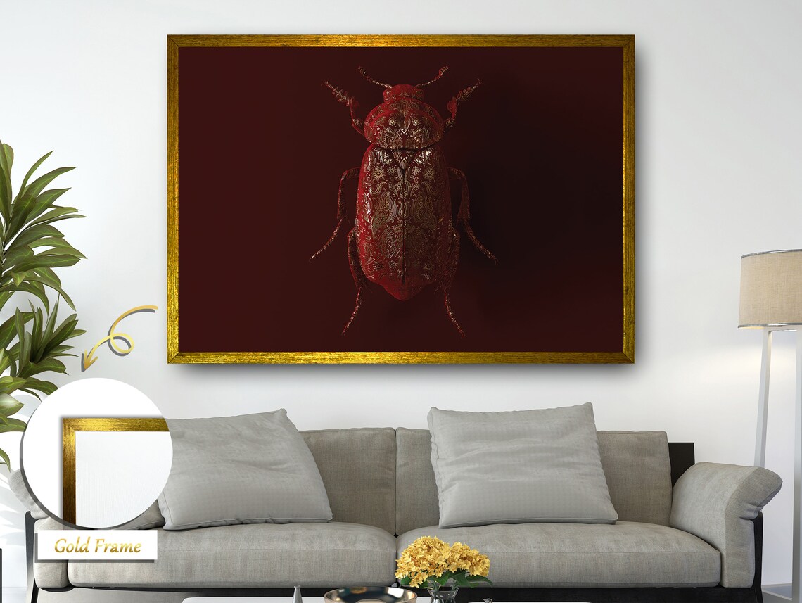 Abstract Insect, Copper Embossed Contemporary Design