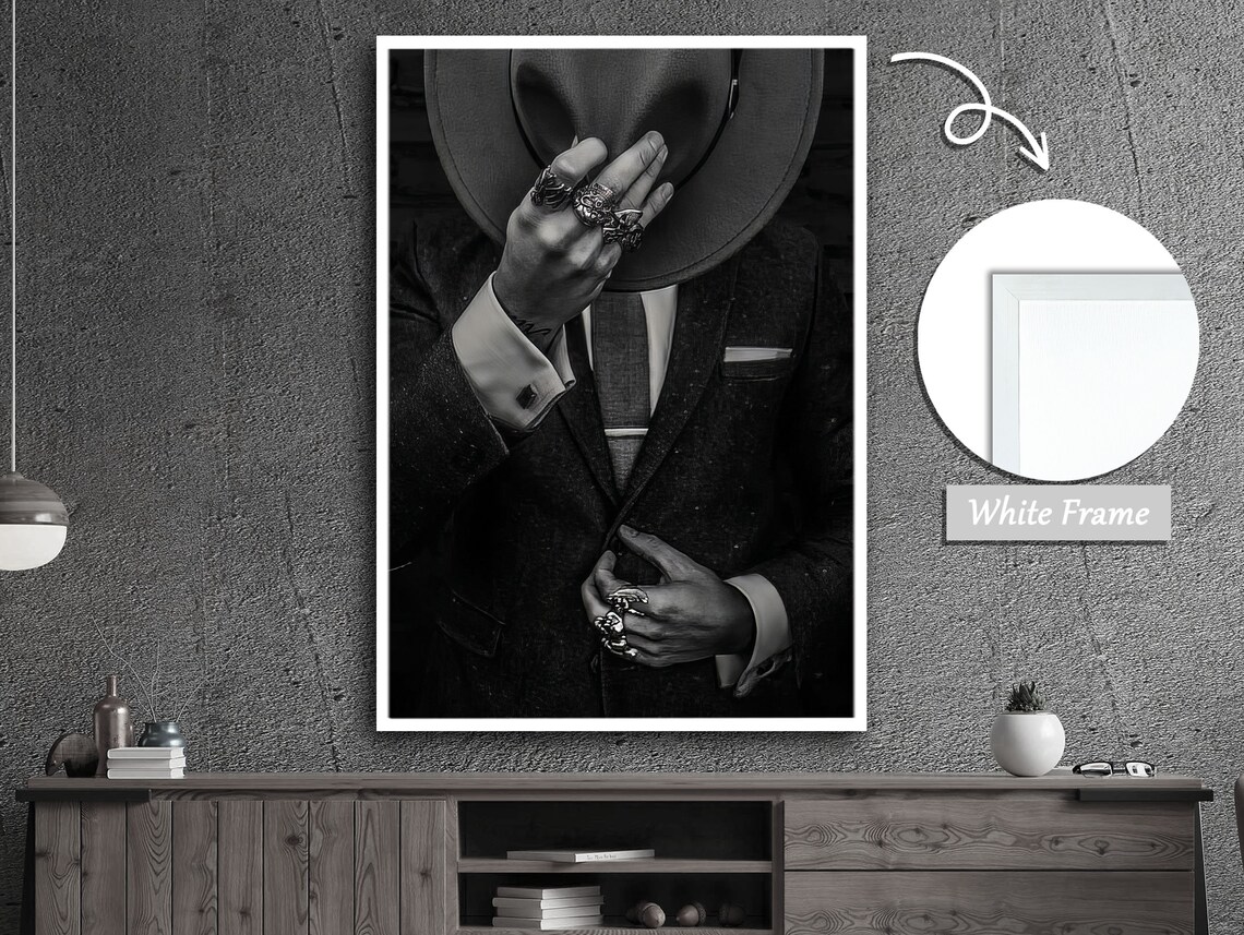 Man In Suit With Hat, Dignity Reflection Art Print - Image 3