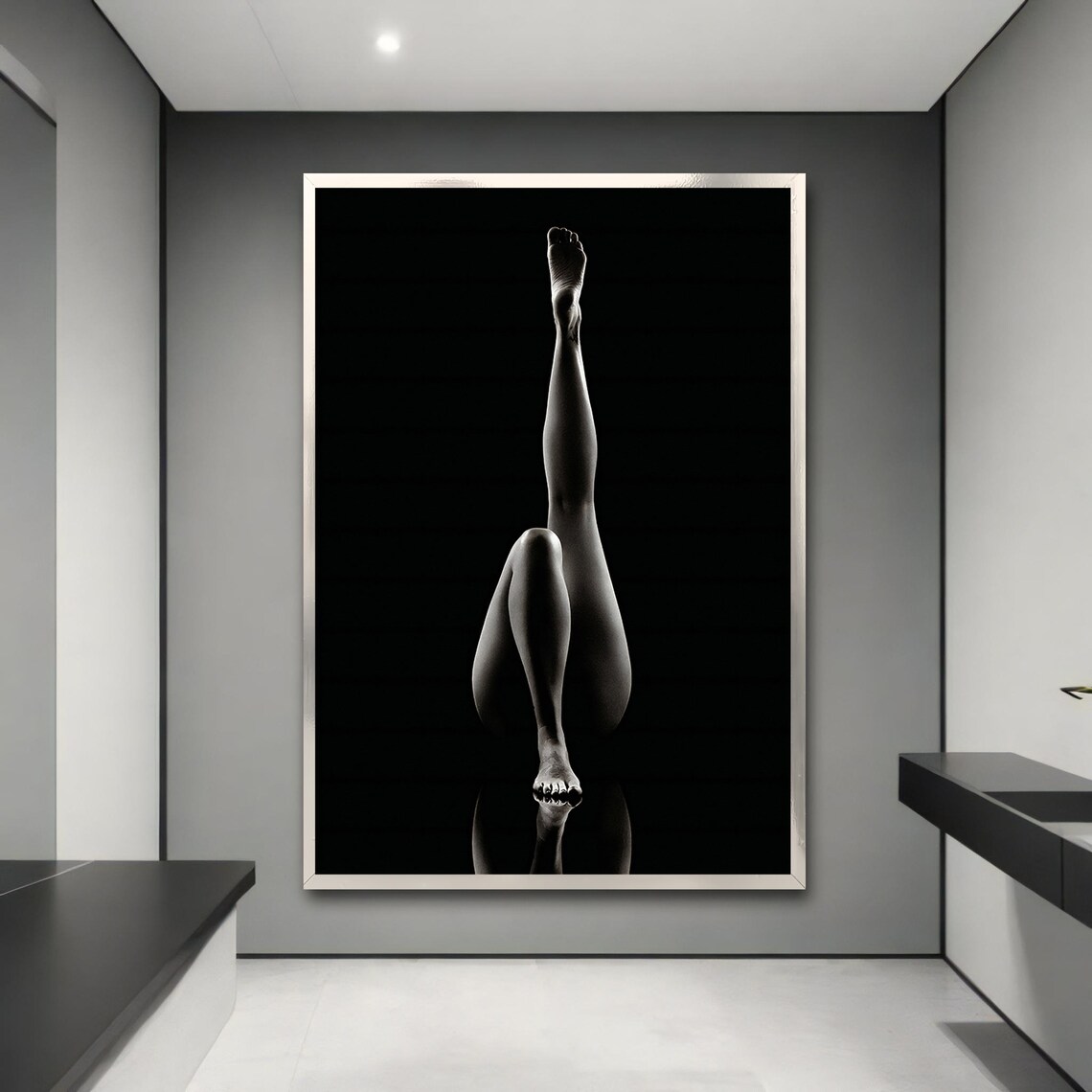 Elegant Nude Legs Silhouette, Sensual Art Print - Image 3