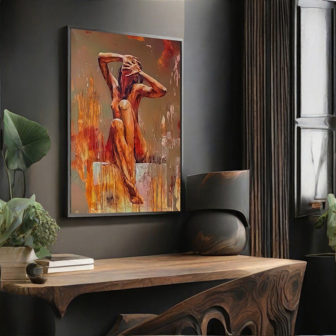 Abstract Nude Female, Sensual Modern Art Gift