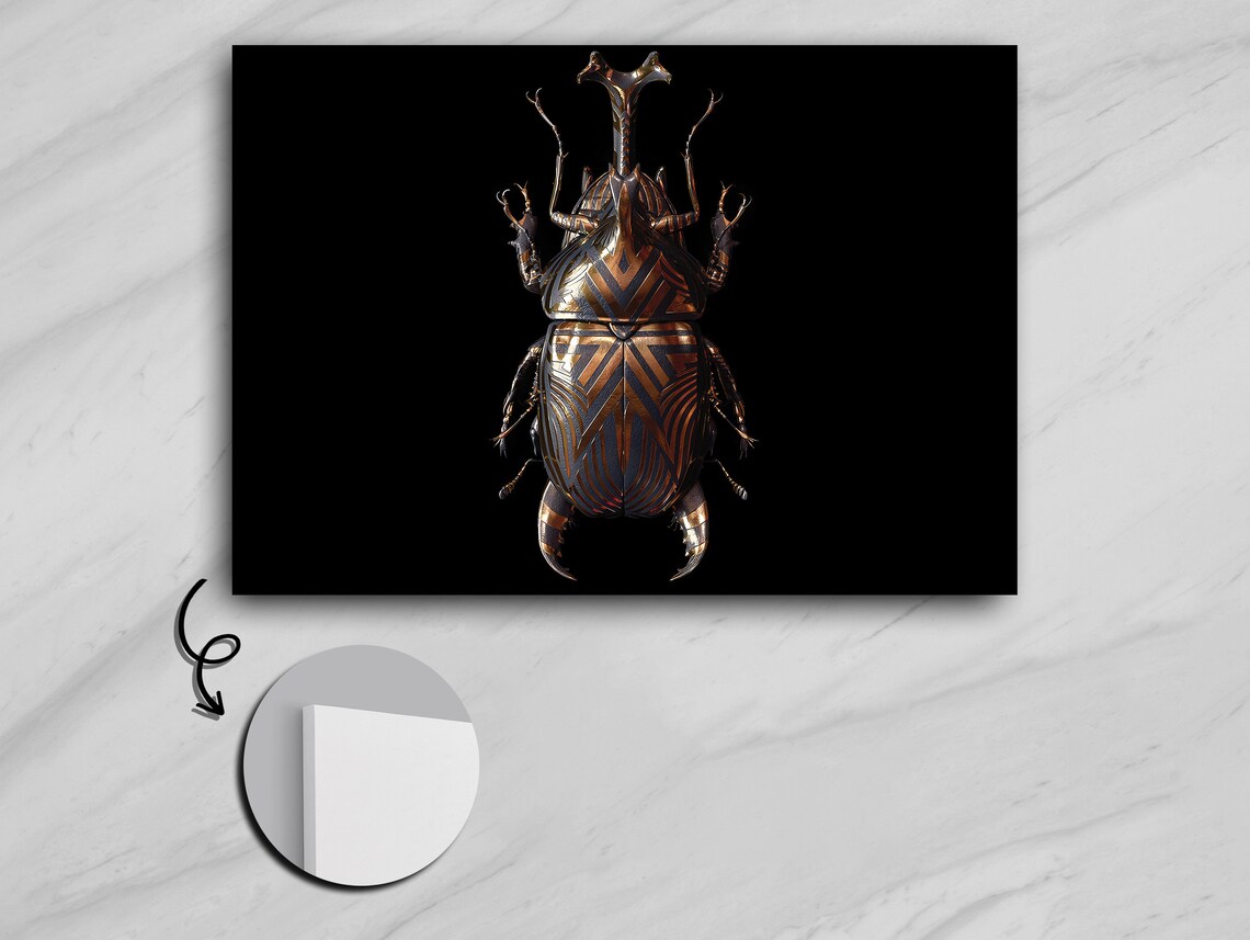 Abstract Insect, Copper And Black Contemporary Decor
