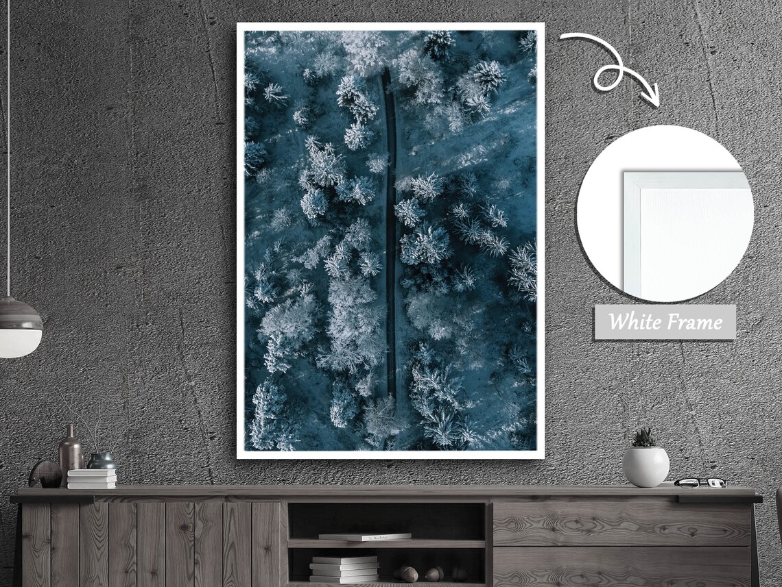 Birds Eye View Of Snowy Forest, Winter Landscape - Image 3