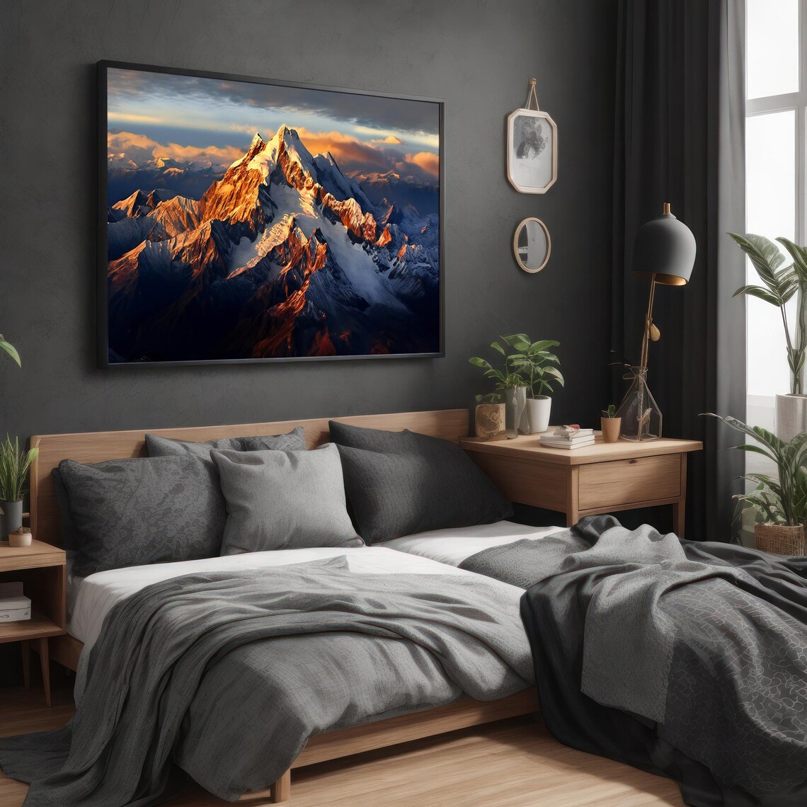 Sunrise Over Snowy Mountains, Nature Landscape Print - Image 5