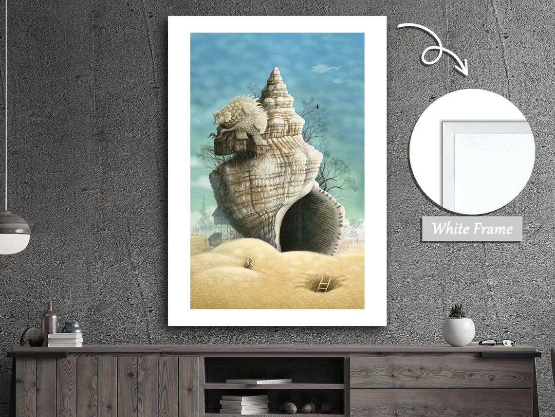 Castle Shaped Seashell, Coastal Decor Art Print - Image 2