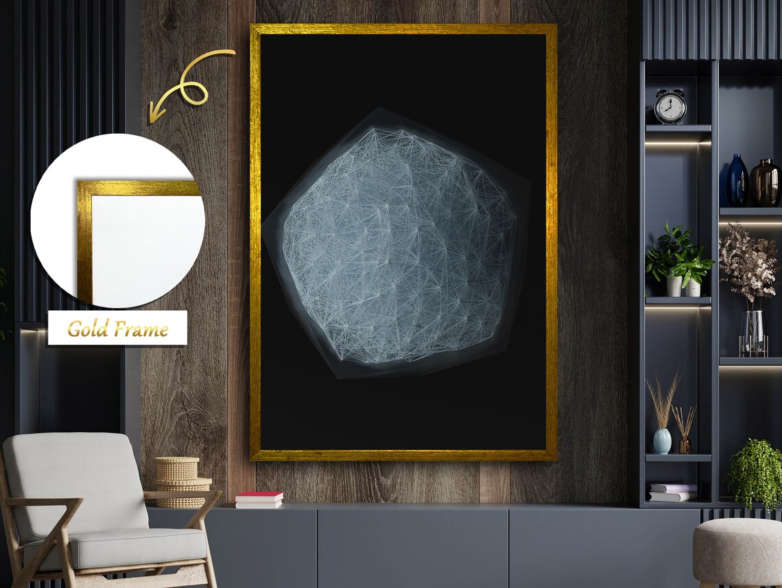 Metallic Symbols, Abstract Plate Painting - Image 5