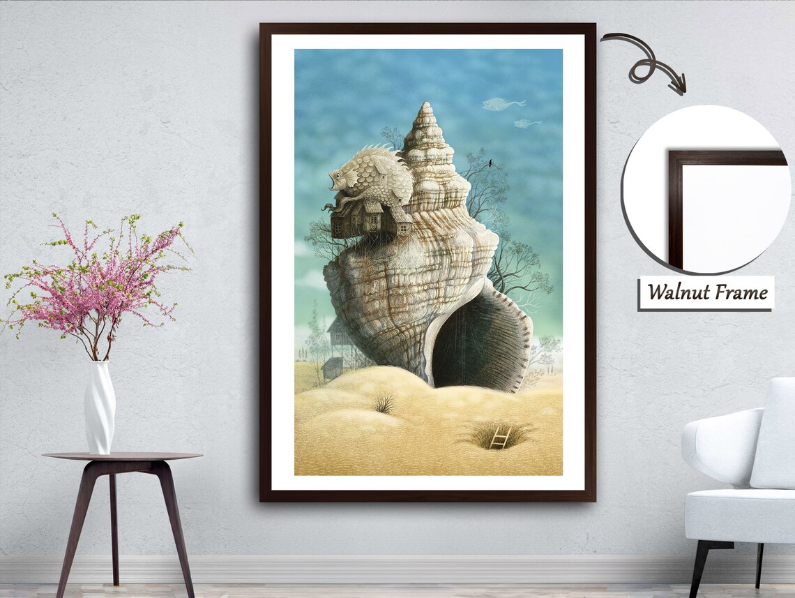 Castle Shaped Seashell, Coastal Decor Art Print - Image 3