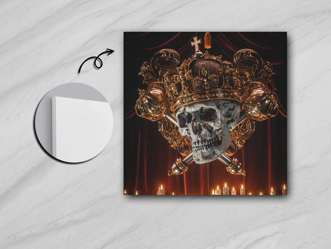 Regal Crown Adorned With Golden Orbs, Luxury Wall Art - Image 5