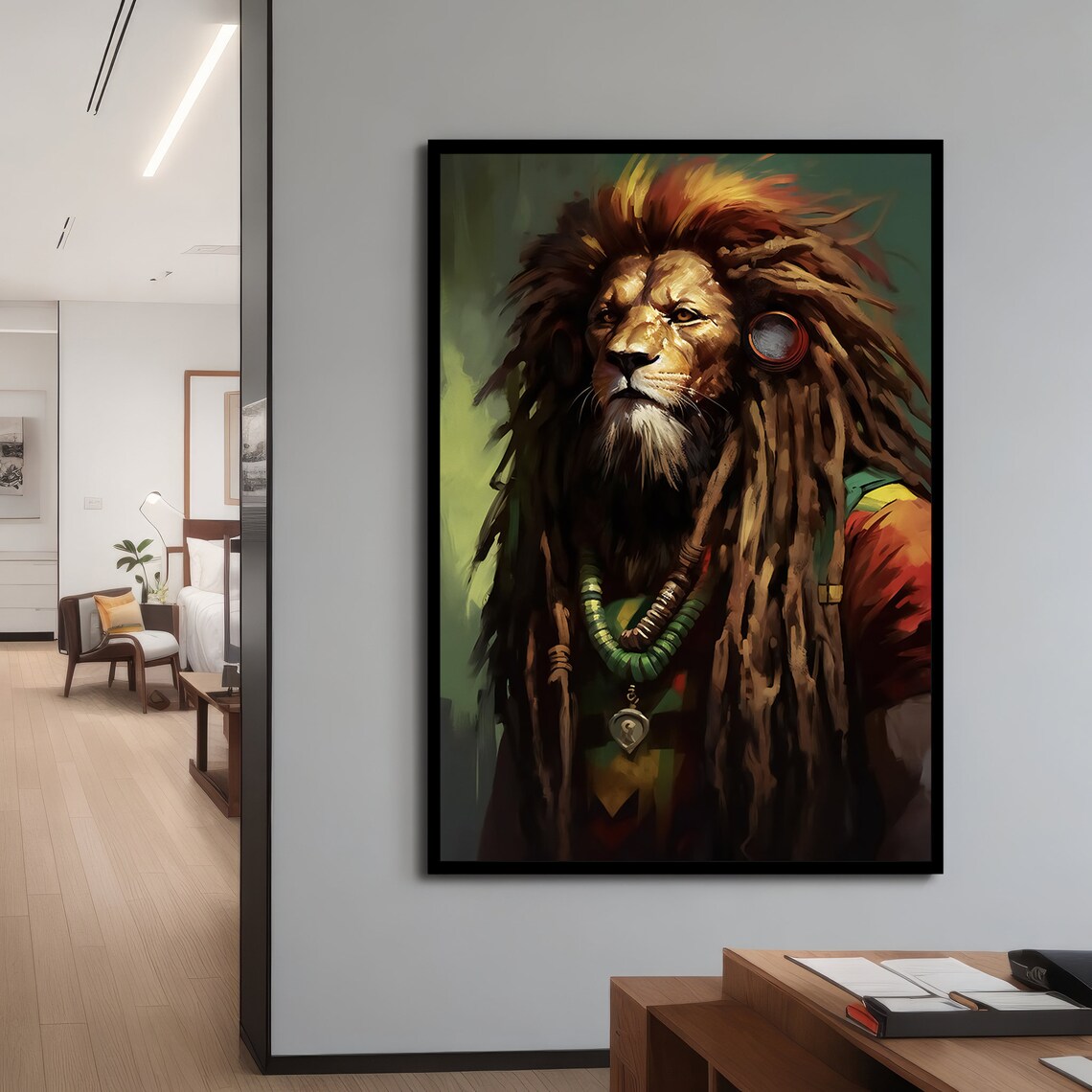 Regal Lion With Dreadlocks, Animal Enthusiast Gift - Image 4