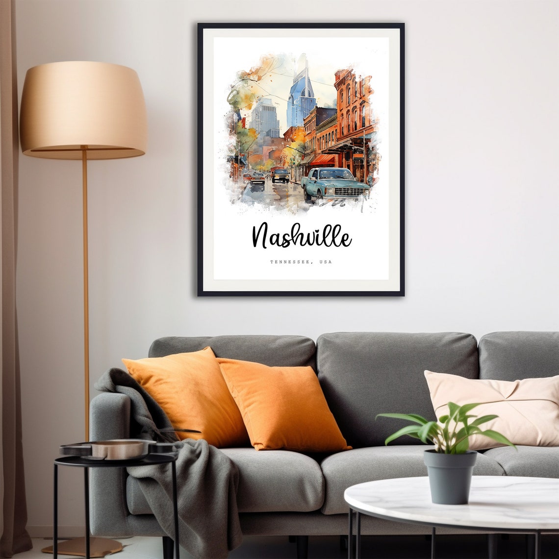 Nashville Tennessee Travel Gifts Nashville City Print Tennessee Wall Art Print Usa Prints Nashville Watercolor Painting - Image 4