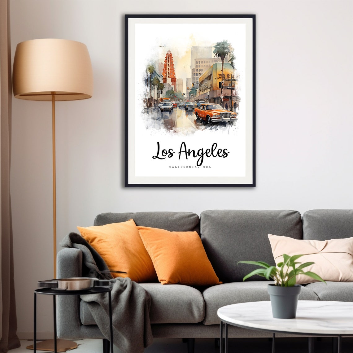 Los Angeles California Travel Poster La City Print Los Angeles Travel Gifts California Wall Art Print Usa Prints Watercolor Painting - Image 4