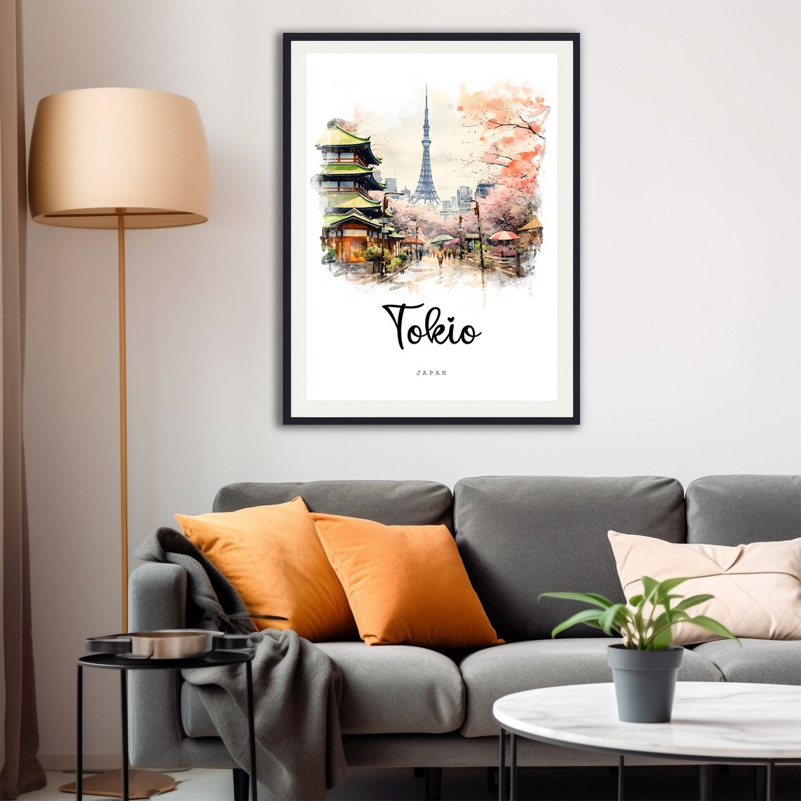Tokyo Japan Travel Poster Tokyo City Print Japan Wall Art Prints Tokyo Watercolor Painting Architecture Print - Image 4
