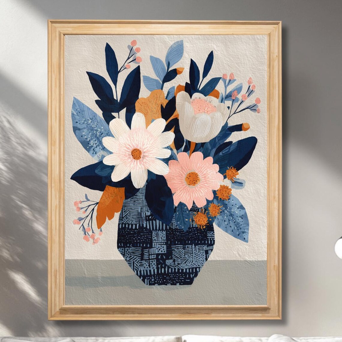 Abstract Floral Bouquet Art Print, Modern Botanical