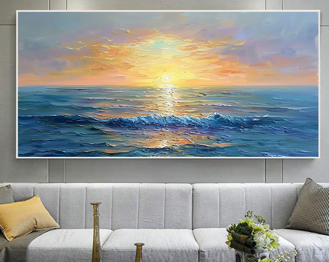 Original Sunset Seascape, Abstract Ocean Art Print - Image 8