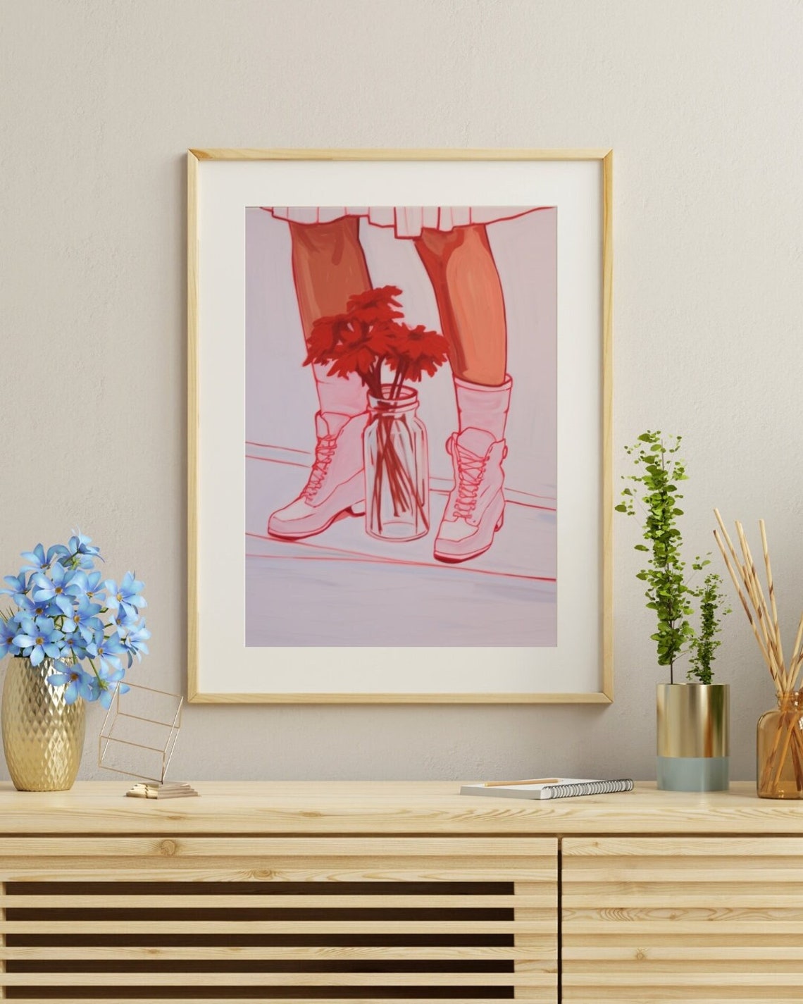Preppy Pink Western Cowgirl Boots And Flowers Print Southwestern Wall Art Desert Home Art Cowboy Art Cowgirl Decor Southern Girl Art