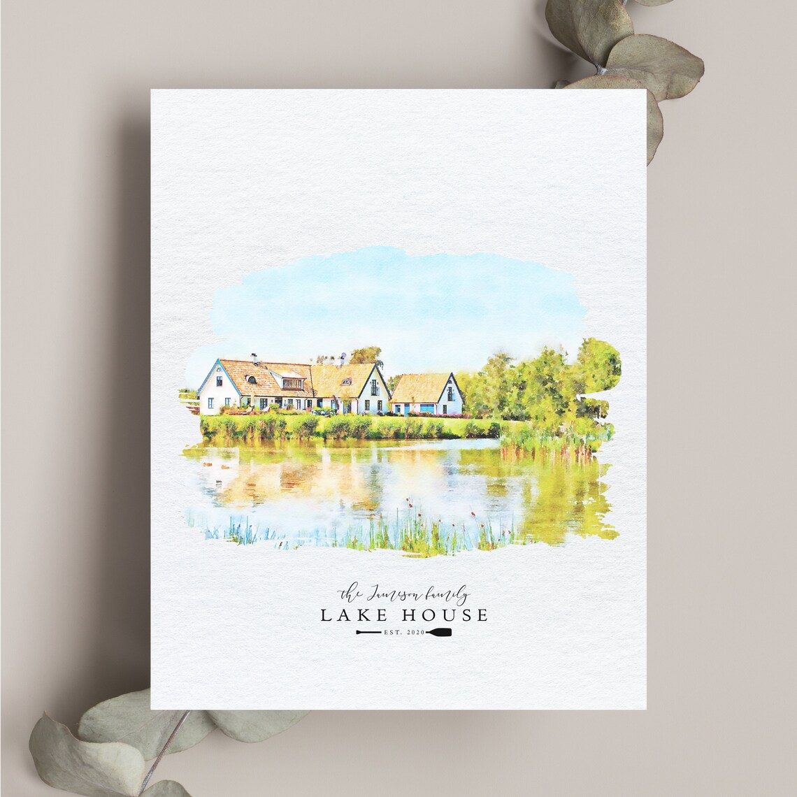 Lake House Custom Portrait Art Print, Mother's Day - Image 4