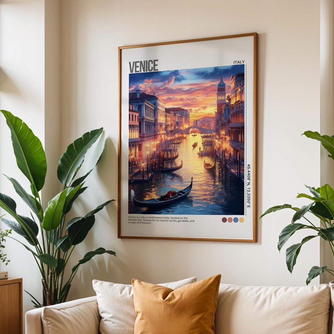 Venice Italy Grand Canal Gondolas Sunset Canal Travel Poster - Image 7