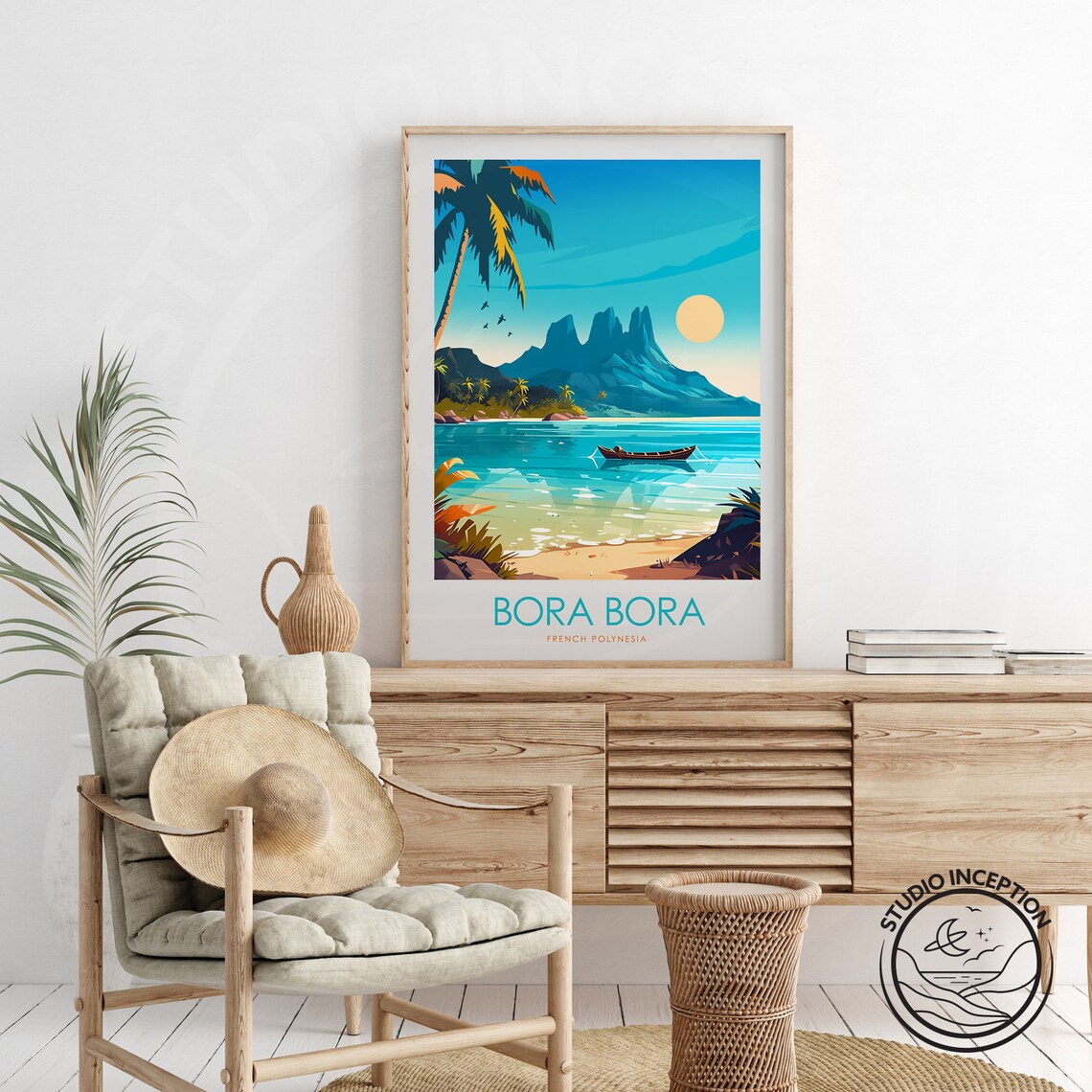 Bora Bora Minimal Print, Tahiti Travel Poster - Image 2