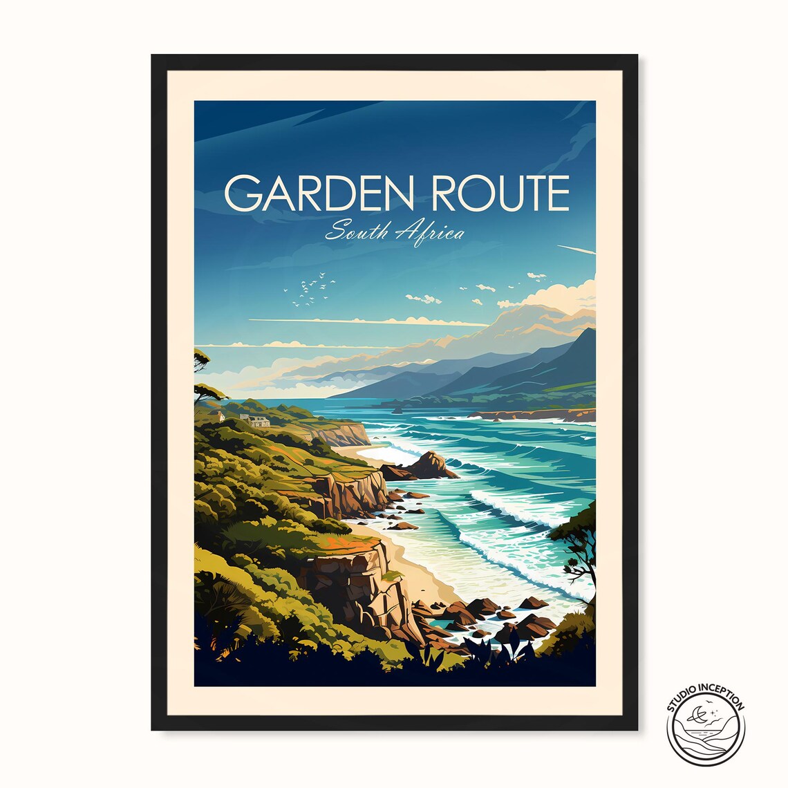 Garden Route Travel Print Africa Wall Art South Africa Poster Framing And Personalisation Available Custom Travel Gift Of Garden Route