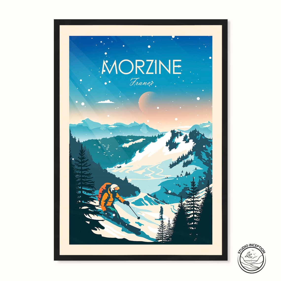 Ski Morzine France Ski Resorts Travel Poster