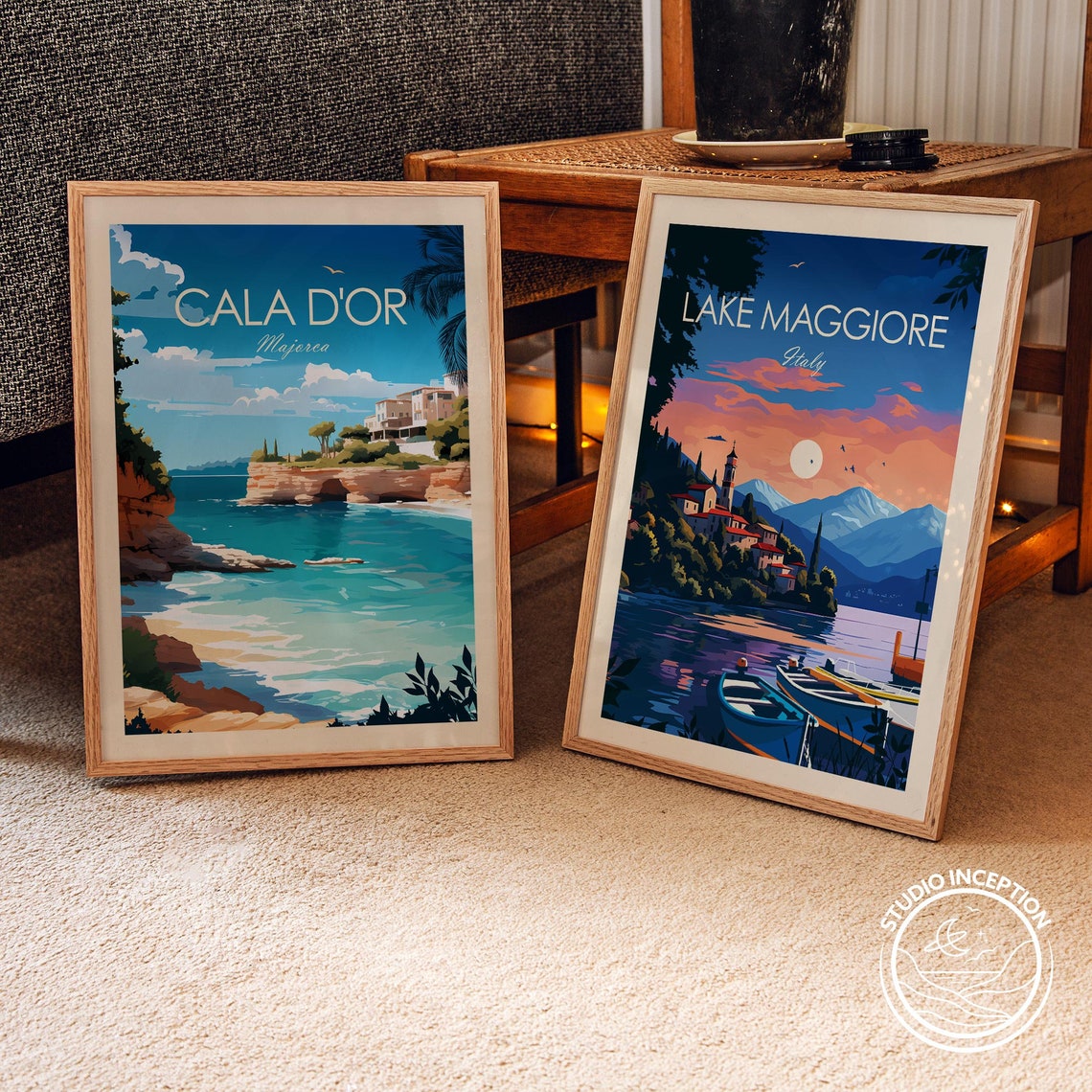 Lake Maggiore Traditional Travel Print Italy Wall Art Lake Maggiore Travel Art Switzerland Wall Hanging Home Decor Italy Travel Gift Europe - Image 2