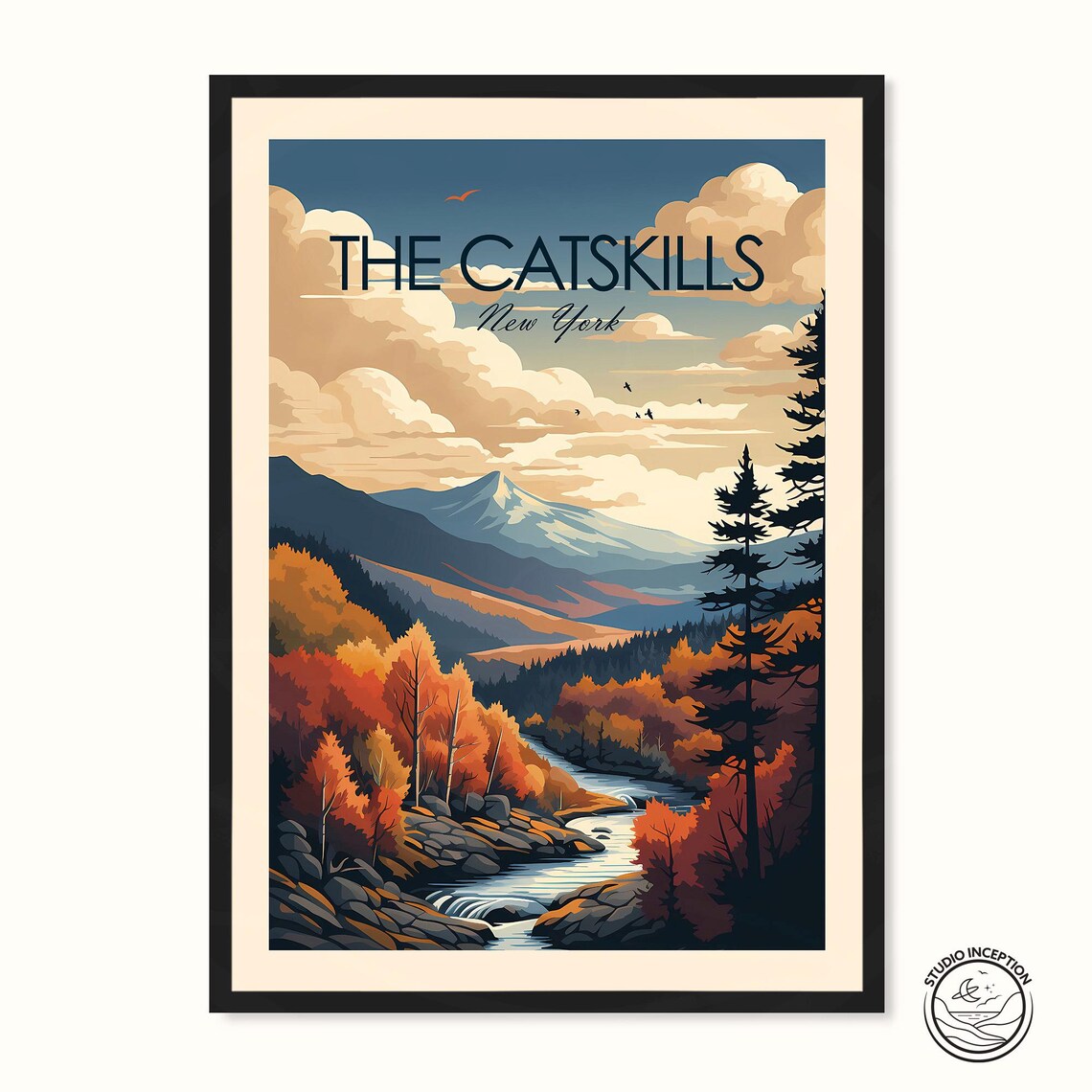 The Catskills Traditional Travel Poster, New York