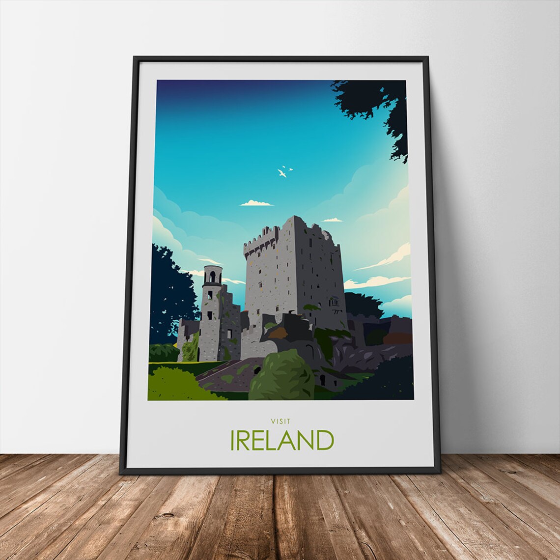 Visit Ireland Historic Castle Tower Ireland Travel Wall Poster - Image 3