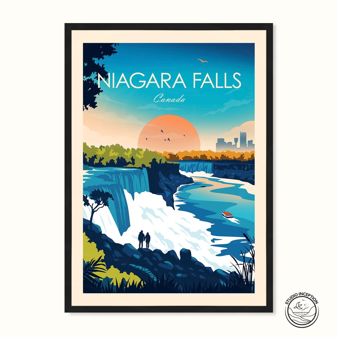 Canada Travel Print, Ontario Niagara Falls Travel Poster
