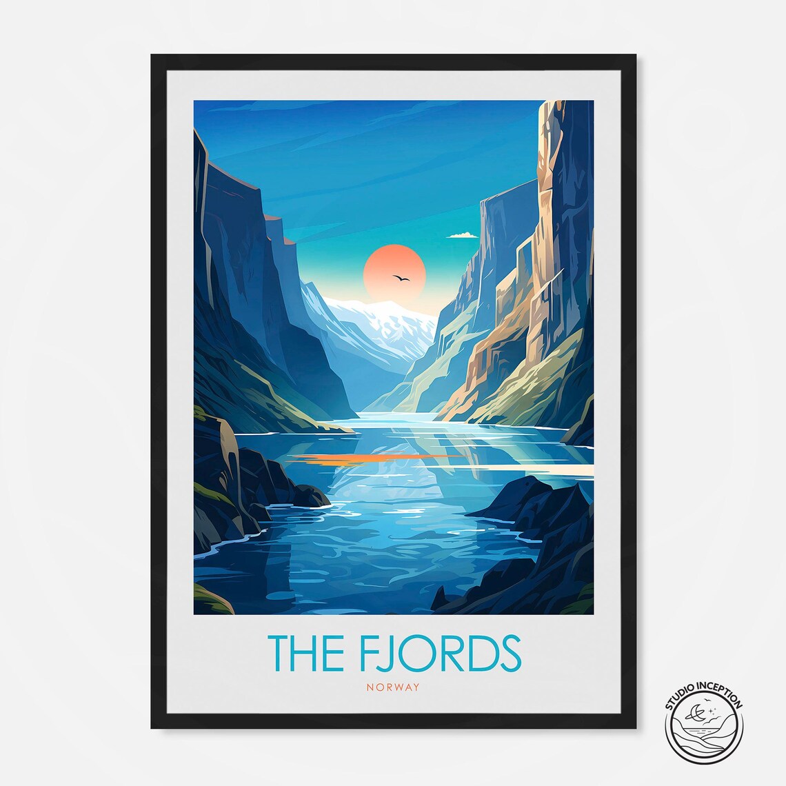 The Norwegian Fjords Travel Art Print, Scandinavia
