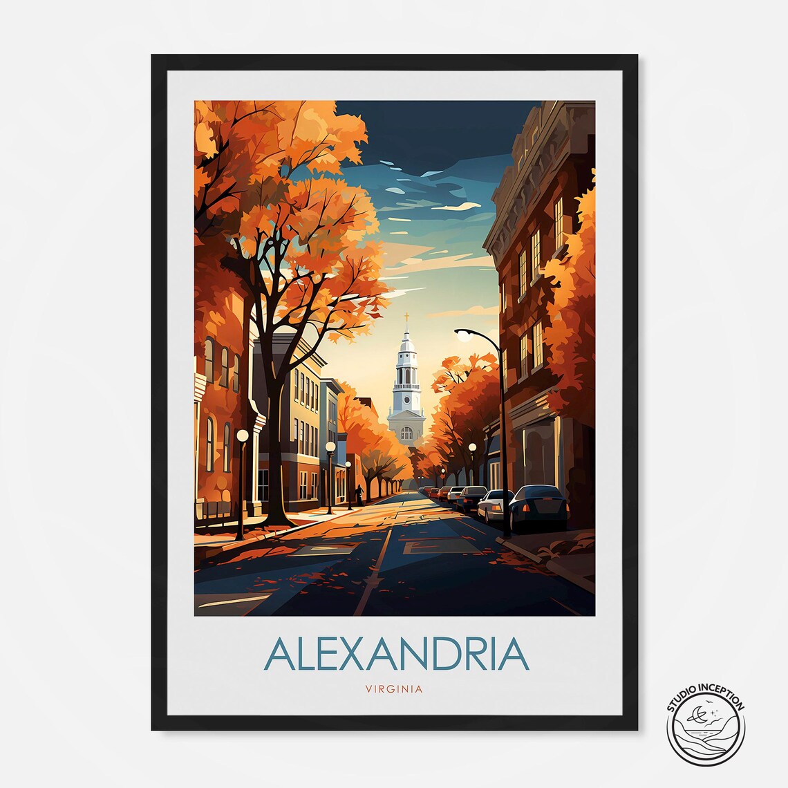 Alexandria Minimal Travel Poster, Virginia Art Print