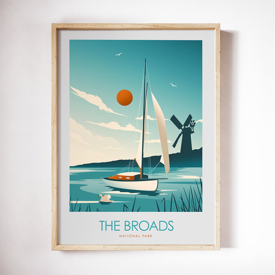 Norfolk Broads Travel Poster, Place-Inspired Art Print - Image 3