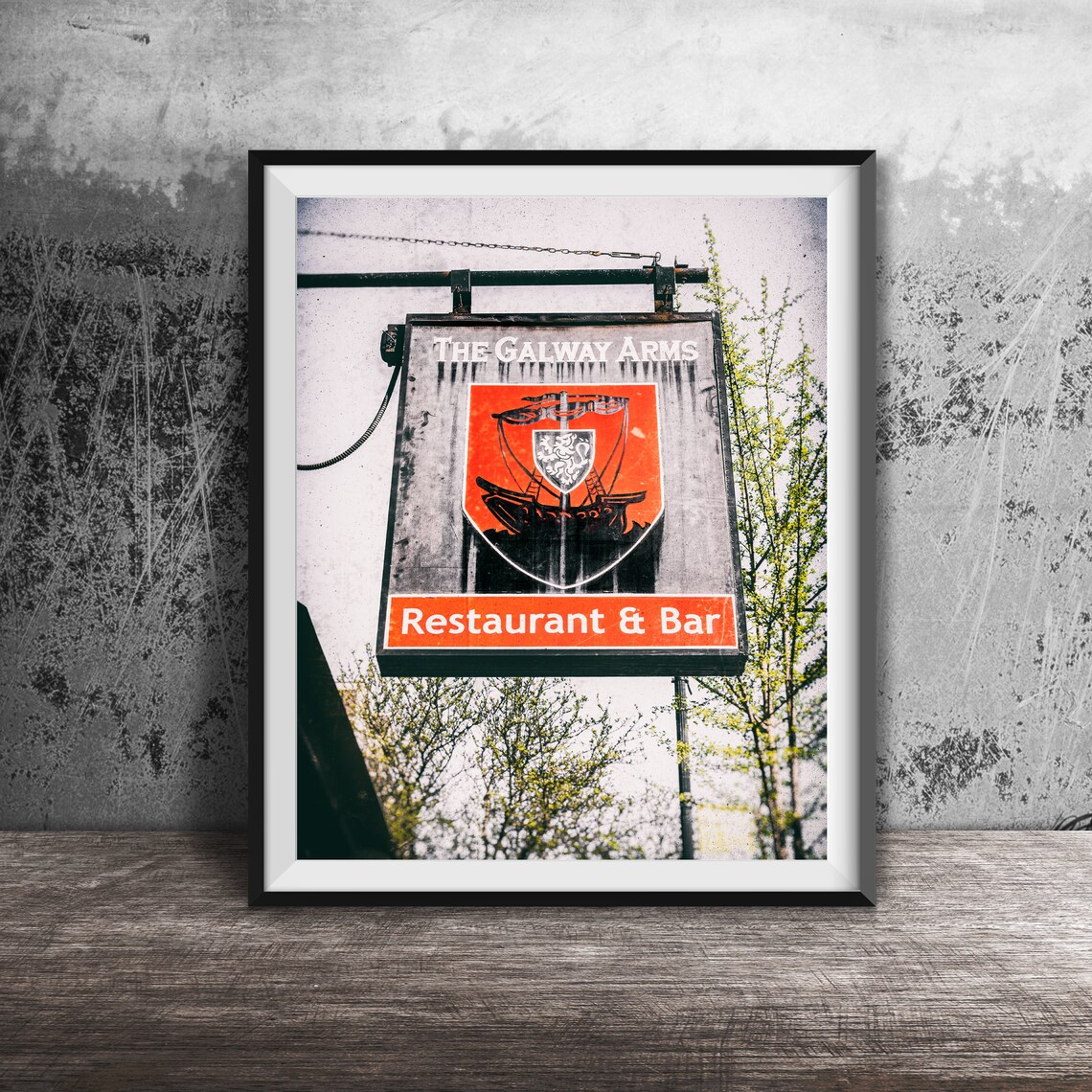 The Galway Arms Restaurant Bar Irish Pub Crest Sign Photo Poster
