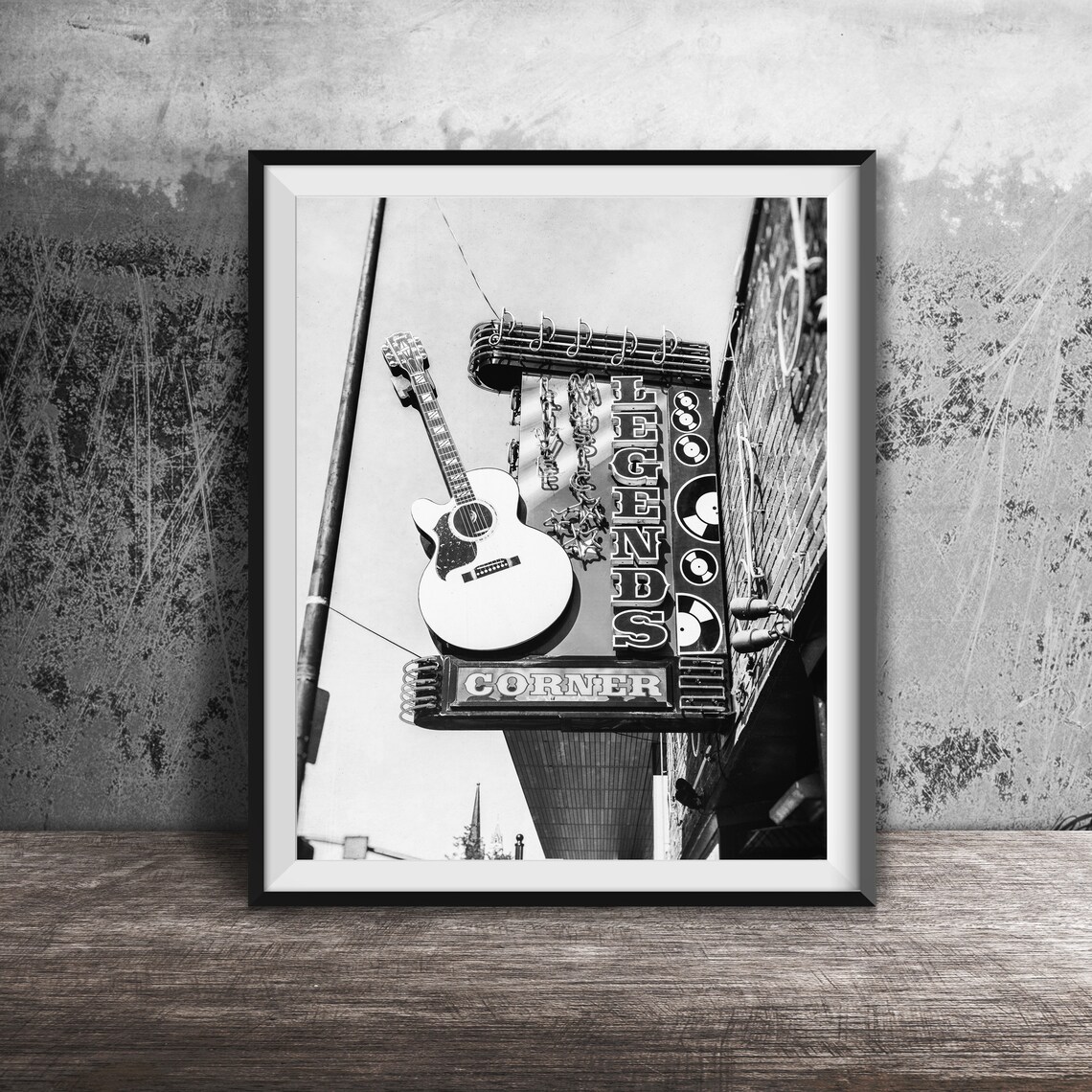 Legends Corner Nashville Giant Guitar Neon Music Bar Sign Poster - Image 2