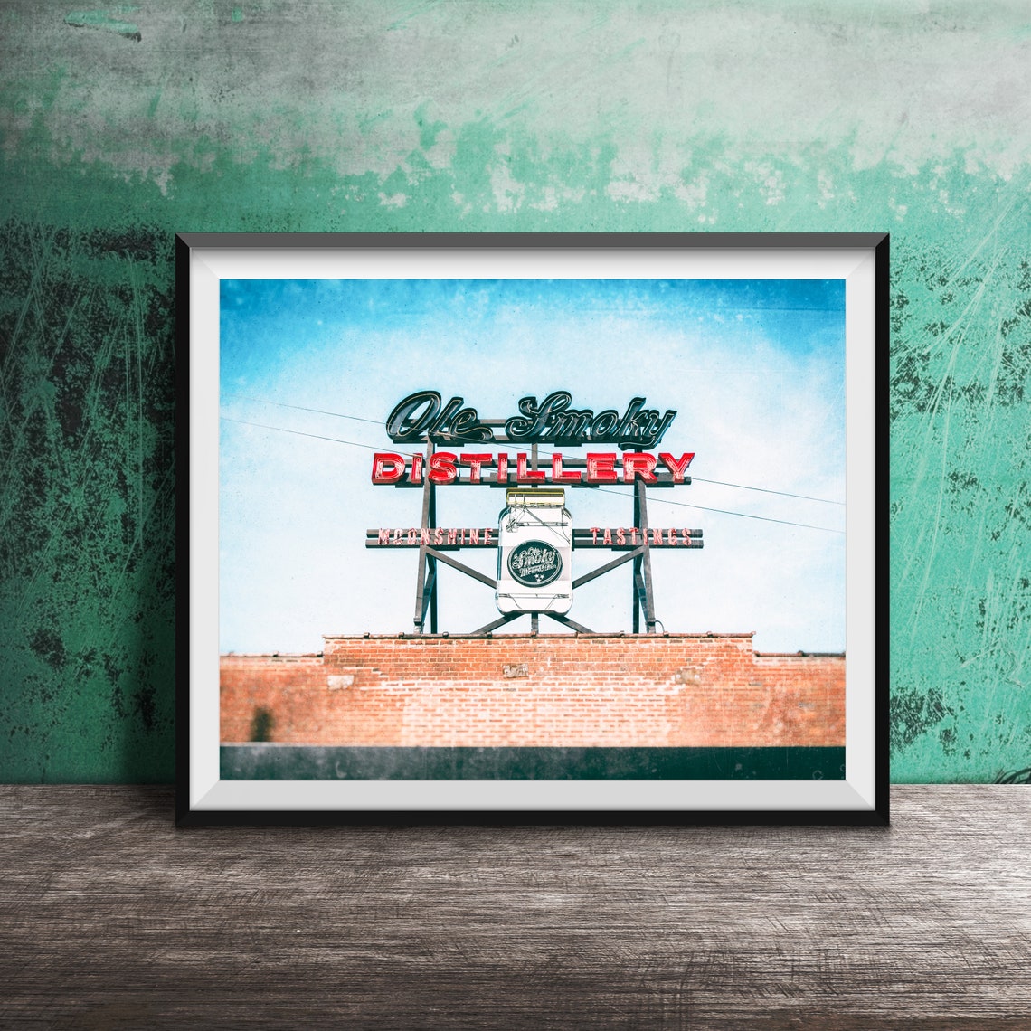 Ole Smoky Distillery Rooftop Mason Jar Moonshine Sign Poster
