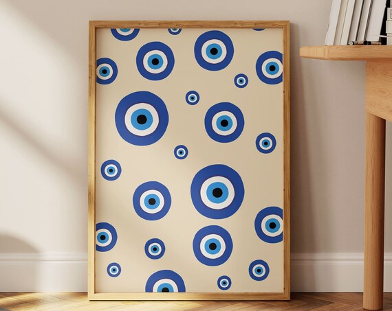 Evil Eye Art Print, Traditional Boho Wall Decor